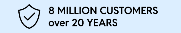 8 Million customers over 20 years