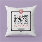 Thumbnail 3 - Personalised 35th (Coral) Anniversary Sharing the Sofa Cushion