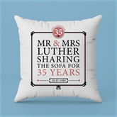 Thumbnail 4 - Personalised 35th (Coral) Anniversary Sharing the Sofa Cushion