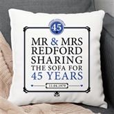 Thumbnail 1 - Personalised 45th (Sapphire) Anniversary Sharing the Sofa Cushion