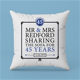 Thumbnail 3 - Personalised 45th (Sapphire) Anniversary Sharing the Sofa Cushion