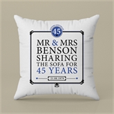 Thumbnail 4 - Personalised 45th (Sapphire) Anniversary Sharing the Sofa Cushion