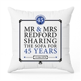 Thumbnail 5 - Personalised 45th (Sapphire) Anniversary Sharing the Sofa Cushion