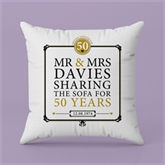 Thumbnail 3 - Personalised 50th (Golden) Anniversary Sharing the Sofa Cushion