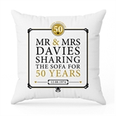 Thumbnail 5 - Personalised 50th (Golden) Anniversary Sharing the Sofa Cushion