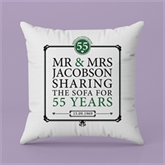 Thumbnail 3 - Personalised 55th (Emerald) Anniversary Sharing the Sofa Cushion