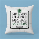 Thumbnail 4 - Personalised 55th (Emerald) Anniversary Sharing the Sofa Cushion