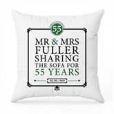 Thumbnail 5 - Personalised 55th (Emerald) Anniversary Sharing the Sofa Cushion