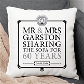 Thumbnail 1 - Personalised 60th (Diamond) Anniversary Sharing the Sofa Cushion