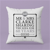 Thumbnail 2 - Personalised 60th (Diamond) Anniversary Sharing the Sofa Cushion