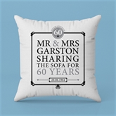 Thumbnail 3 - Personalised 60th (Diamond) Anniversary Sharing the Sofa Cushion