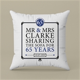 Thumbnail 2 - Personalised 65th (Blue Sapphire) Anniversary Sharing the Sofa Cushion