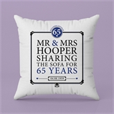 Thumbnail 3 - Personalised 65th (Blue Sapphire) Anniversary Sharing the Sofa Cushion