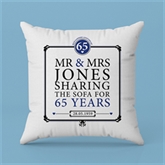 Thumbnail 4 - Personalised 65th (Blue Sapphire) Anniversary Sharing the Sofa Cushion