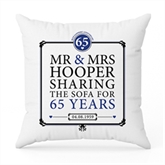 Thumbnail 5 - Personalised 65th (Blue Sapphire) Anniversary Sharing the Sofa Cushion