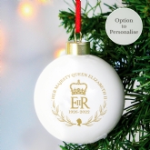 Thumbnail 2 - Personalised Queen's Commemorative Wreath Christmas Bauble