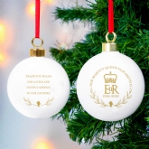 Thumbnail 3 - Personalised Queen's Commemorative Wreath Christmas Bauble