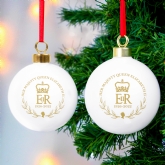 Thumbnail 5 - Personalised Queen's Commemorative Wreath Christmas Bauble