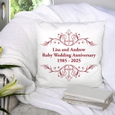 Thumbnail 1 - Personalised Ruby Anniversary Cushion