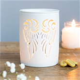 Thumbnail 1 - White Angel Wings Cut Out Ceramic Oil Burner