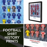 Thumbnail 1 - A3 Framed Football Shirt History Prints