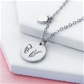 Thumbnail 5 - Personalised Birth Flower Brushed Heart and Disc Necklaces