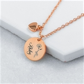 Thumbnail 6 - Personalised Birth Flower Brushed Heart and Disc Necklaces