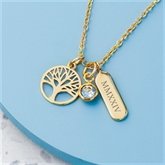 Thumbnail 1 - Personalised Tree of Life Charms Necklace