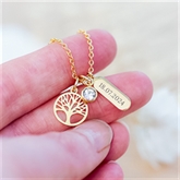 Thumbnail 2 - Personalised Tree of Life Charms Necklace