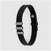 Thumbnail 5 - Personalised Men's Soho Tag Black Leather Bracelet