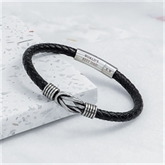 Thumbnail 2 - Personalised Men's Infinity Knot Leather Bracelet