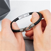 Thumbnail 4 - Personalised Men's Infinity Knot Leather Bracelet