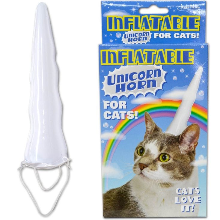 inflatable cat unicorn horn