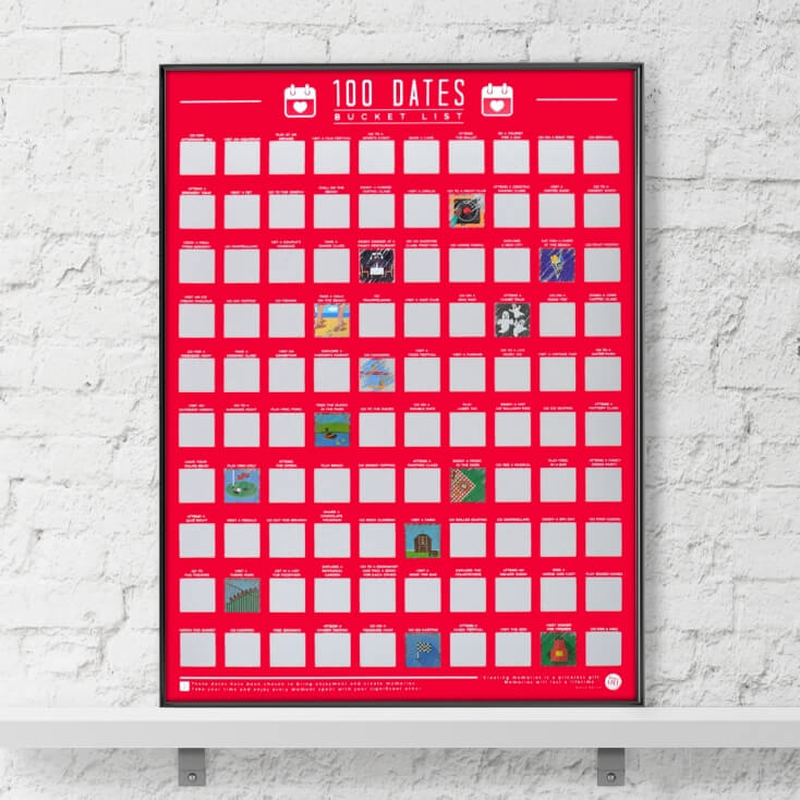 100 Dates Scrape Off Poster 100 Dating Idea For Couple Activities Couples  Games Date Night Ideas