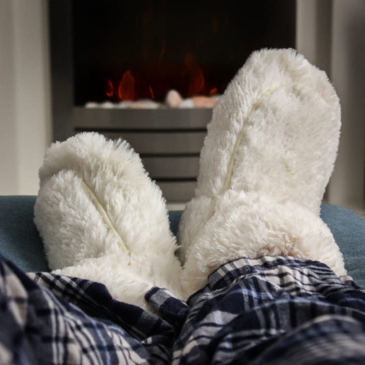 Microwavable Slippers | Furry Cream 