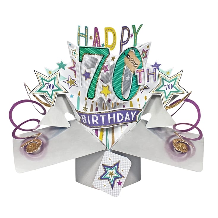 Pop Up 70th Birthday Card | Find Me A Gift