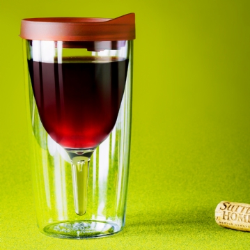 Portable Wine Glass With Drink Through Lid