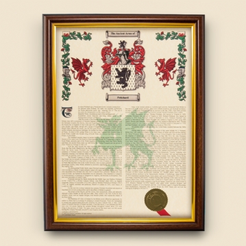 Ginger Coat of Arms, Family Crest and Name History - Celebration Scroll  11x17 Portrait - England Origin