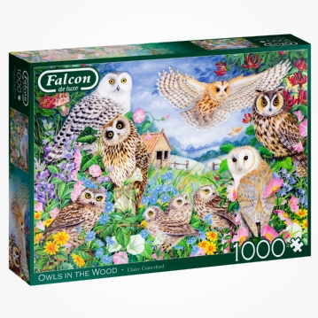Owls In The Wood 1000 Piece Falcon Jigsaw Puzzle