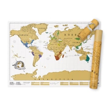 Deluxe Scratch Map : Black and Gold Scratchable Map (Luckies)