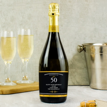 Personalised 50th Birthday Bottle of Prosecco