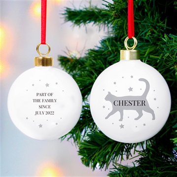 Personalised I Love My Cat Christmas Bauble