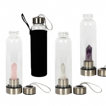 Crystal Infused Glass Water Bottles