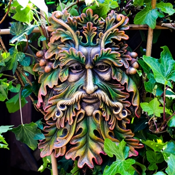 Green Man Garden Face Plaques