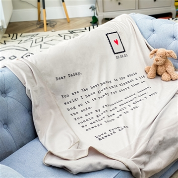 A Letter to Daddy Personalised Blanket